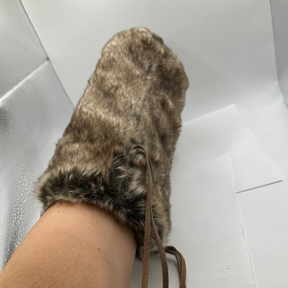 Philhobar Faux Fur Golf Club Cover w Leather Ties 13 x 7 w Brown Satin Lining - Picture 5 of 10